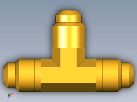 扩口式工业通用硬管接头Union Tee 144F-4俯视缩略图