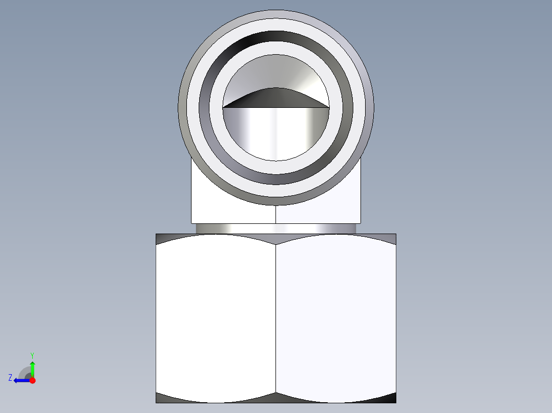 卡套式工业通用硬管接头EO_Swivel_nut_elbow_EW15LOMD71右视图