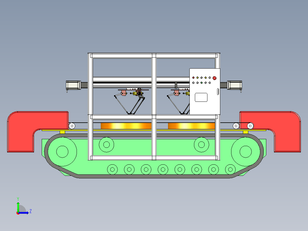 履带式采茶机含参数三维模型左视图