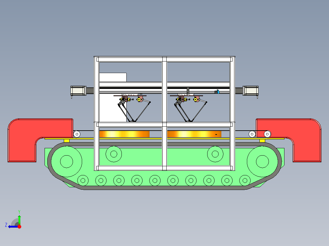 履带式采茶机含参数三维模型右视图