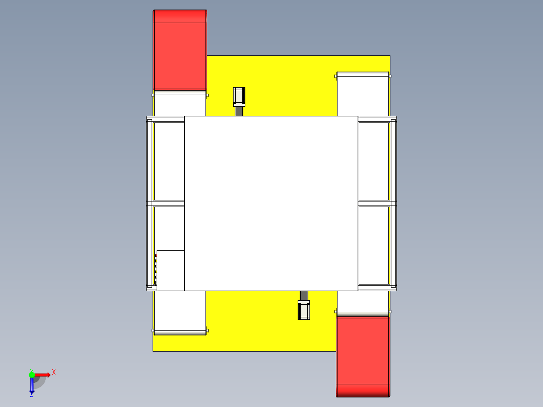 履带式采茶机含参数三维模型俯视图