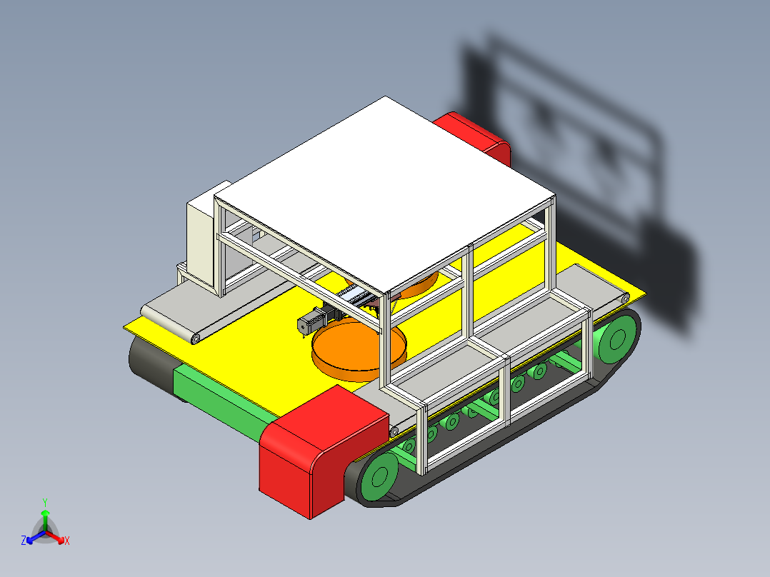 履带式采茶机含参数三维模型正等轴测图