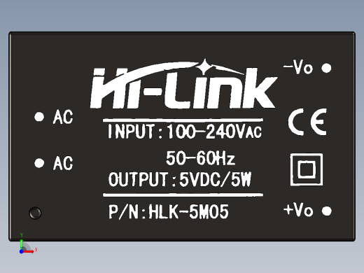 用于印刷电路板的5W紧凑型电源模块HLK-5M05前视缩略图