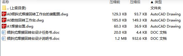 倾斜式焊接回转台设计含3张CAD图