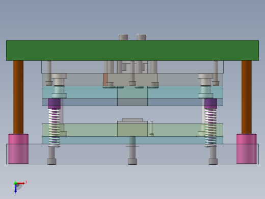 Q260-支撑板冷冲压模具的设计（级进模）【三维SolidWorks】俯视缩略图