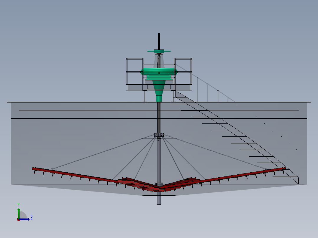 中心传动刮泥机（增稠剂）左视图