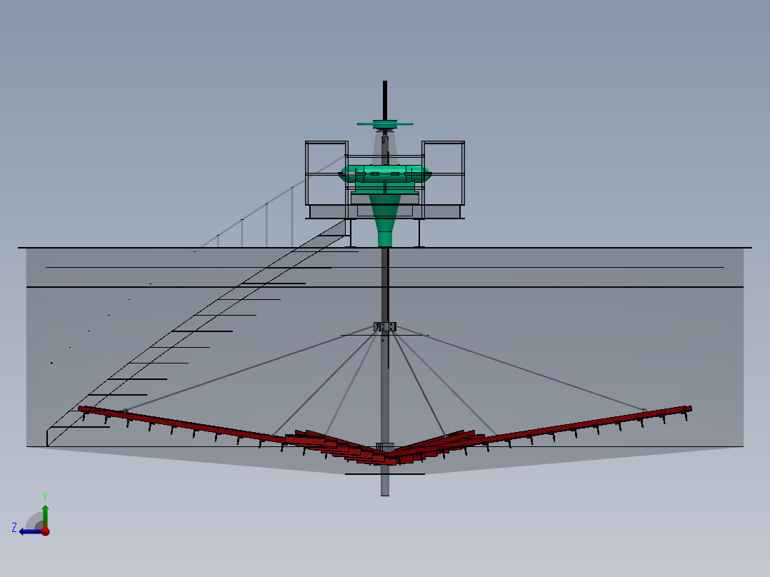 中心传动刮泥机（增稠剂）右视图