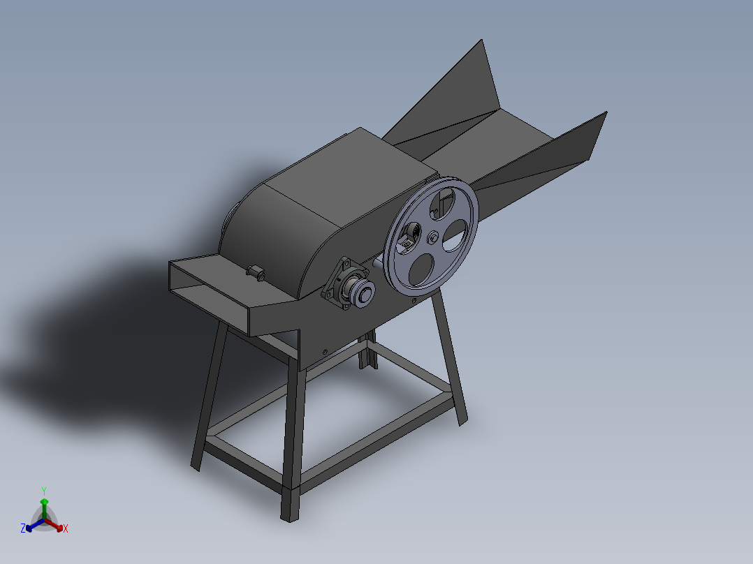 铡草机正等轴测图