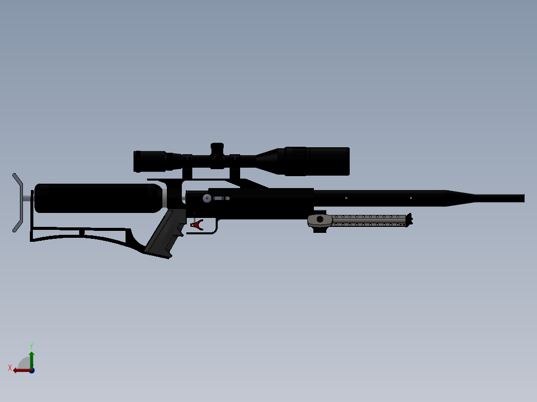 红色秃鹰空军气枪气步枪后视图