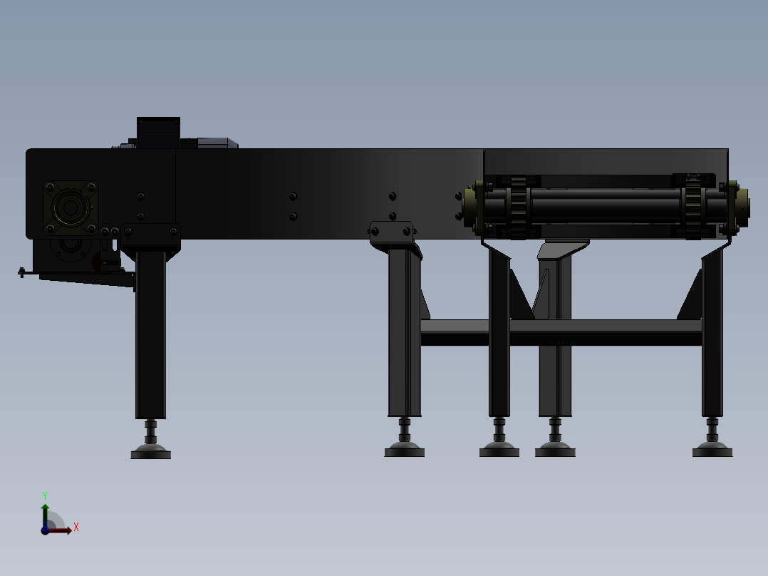 90度圆弧转弯机sw18可编辑前视图