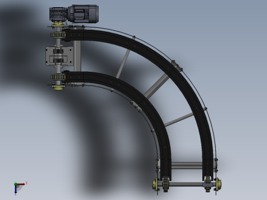 90度圆弧转弯机sw18可编辑俯视缩略图