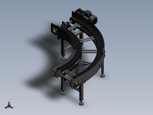 90度圆弧转弯机sw18可编辑正等轴测缩略图