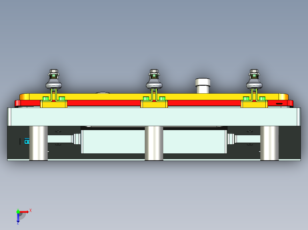 中框带角度孔位置度检具模型俯视图
