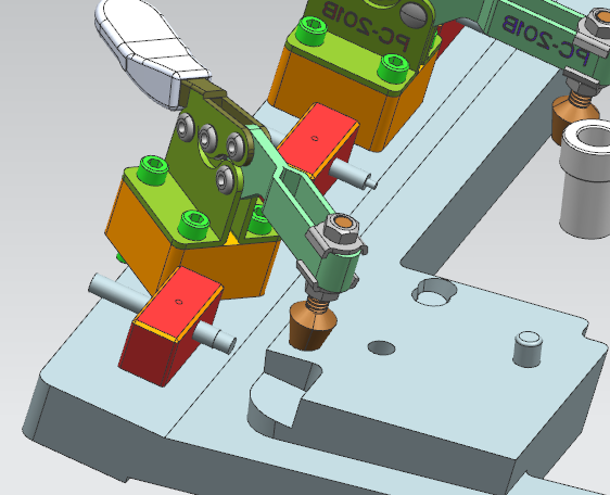 中框带角度孔位置度检具模型