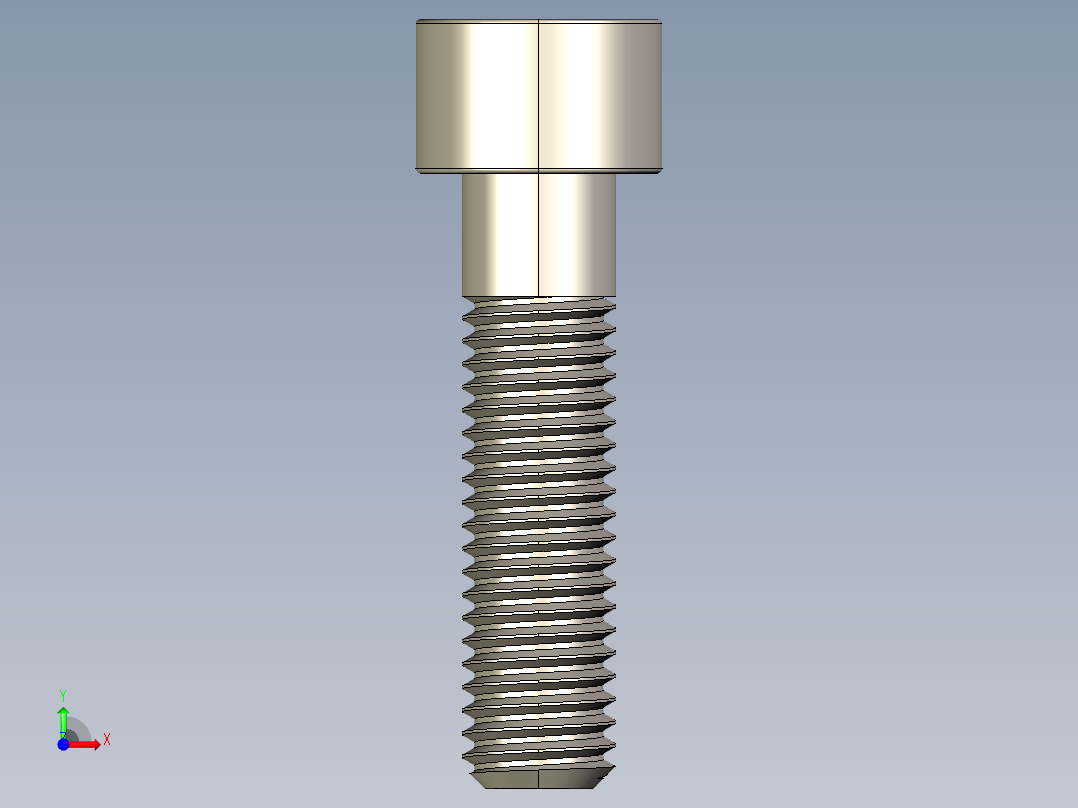 Screw_DIN_912_M10x40_A2.STEP公制内六角螺钉前视图