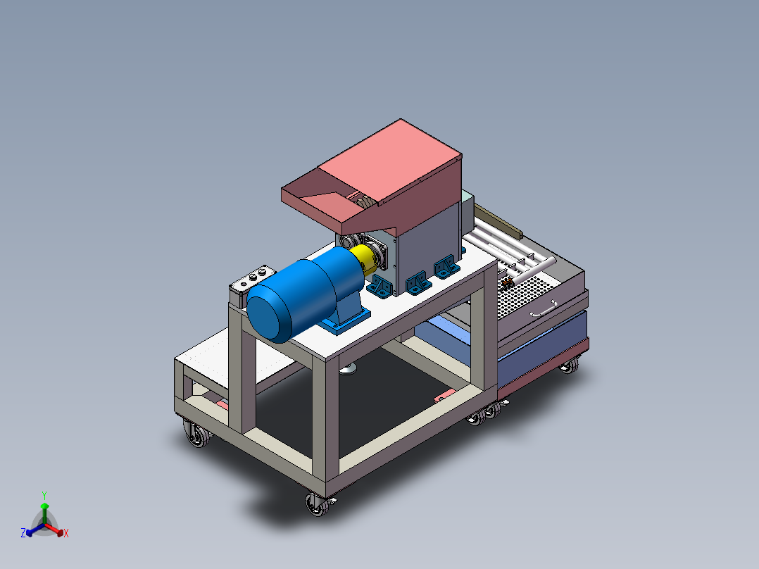 破碎机、碎纸机1正等轴测图
