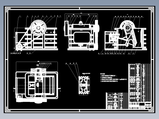 PE600×900复摆式颚式破碎机机械结构设计【10张CAD图纸+说明书】