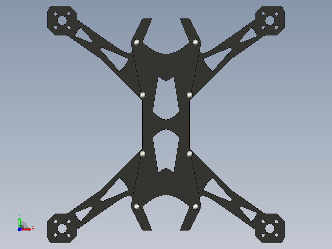 无人机架（小号20x20cm）前视图