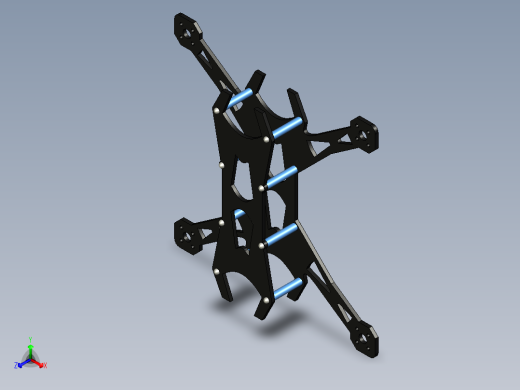 无人机架（小号20x20cm）正等轴测缩略图