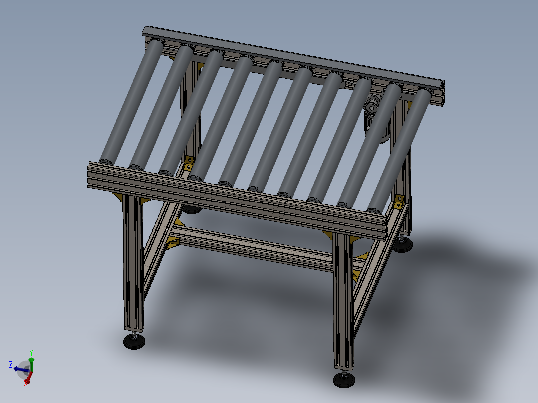 1米铝型材框架单排链滚筒输送线