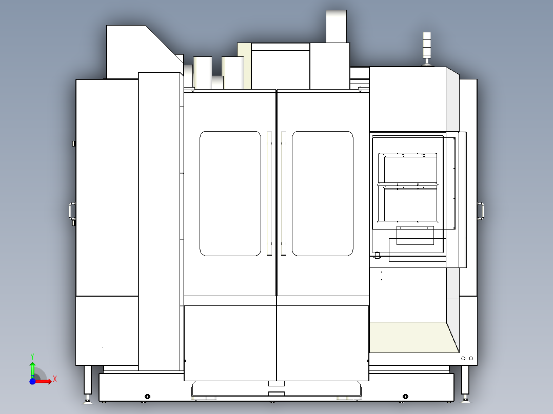 L850机床钣金防护罩前视图