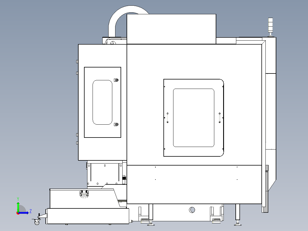 L850机床钣金防护罩左视图