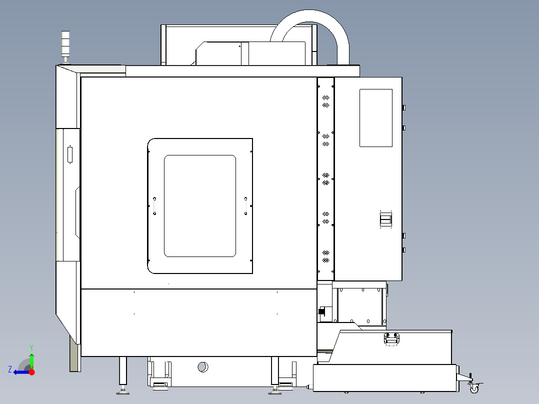 L850机床钣金防护罩右视图