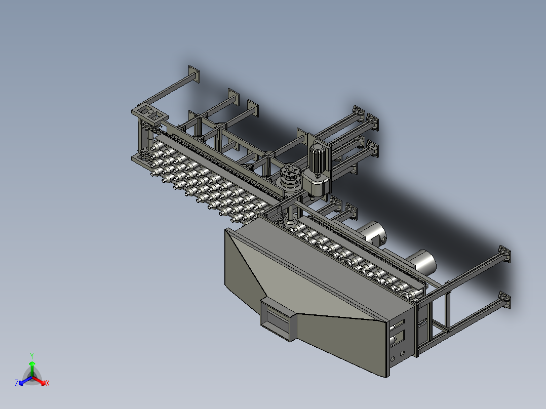 奶茶饮品生产的封口机前视图