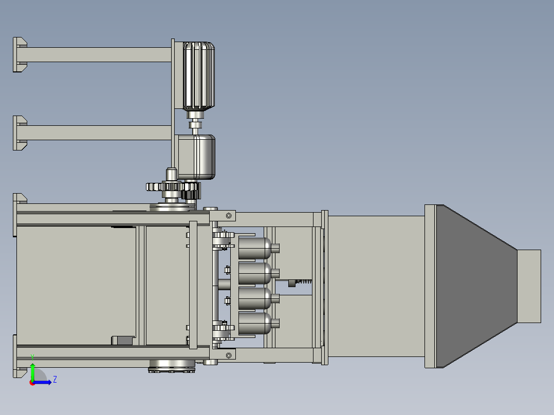 奶茶饮品生产的封口机左视图
