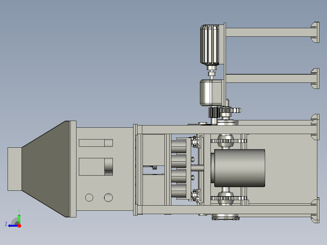 奶茶饮品生产的封口机右视图
