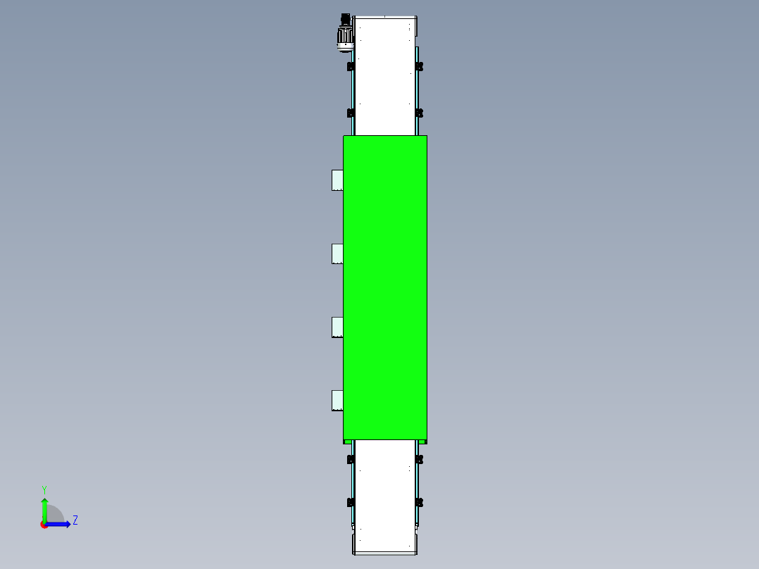 玻璃表面自动化清洗线设计左视图