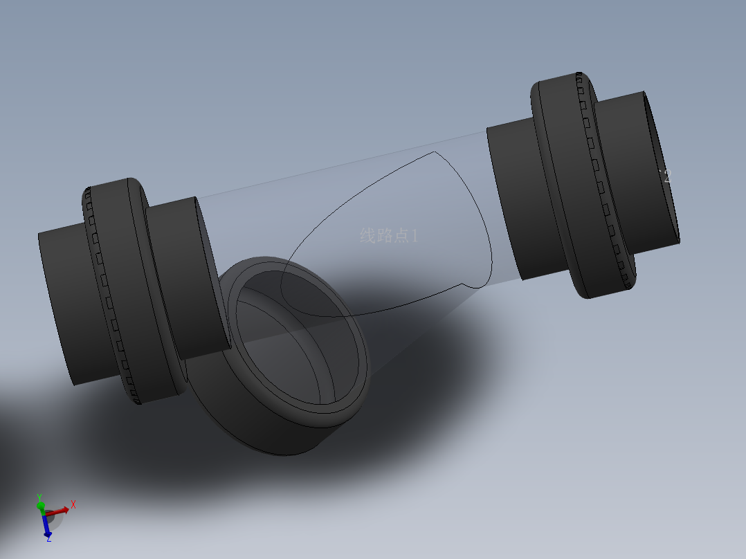 Y filter DN100 PN10 U-PVC主视图
