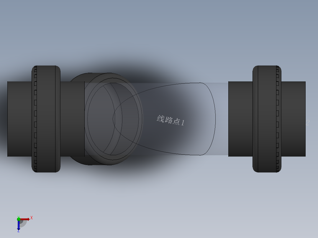 Y filter DN100 PN10 U-PVC俯视图
