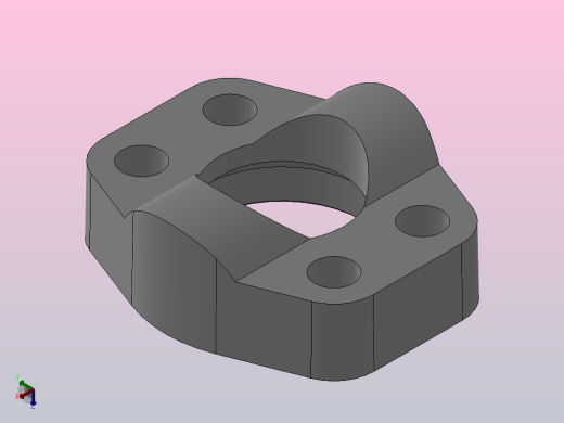 V型整体法兰_V15-3正等轴测缩略图