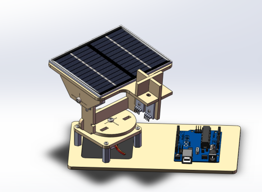 智能追踪太阳能系统solidworks建模缩略图