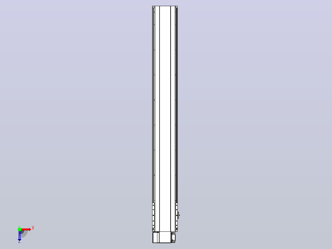 皮带直线轴半封闭可选导轨TPA-HNB-202D-140-L1450-LP-Y-P75-N3俯视图