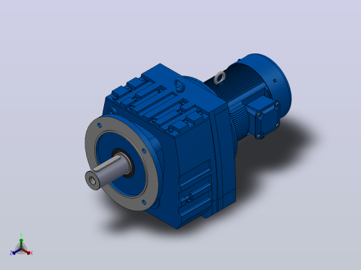 RF107法兰轴伸式安装斜齿轮减速机RF107-Y1.5-8P-90L-M1-0°-Φ350