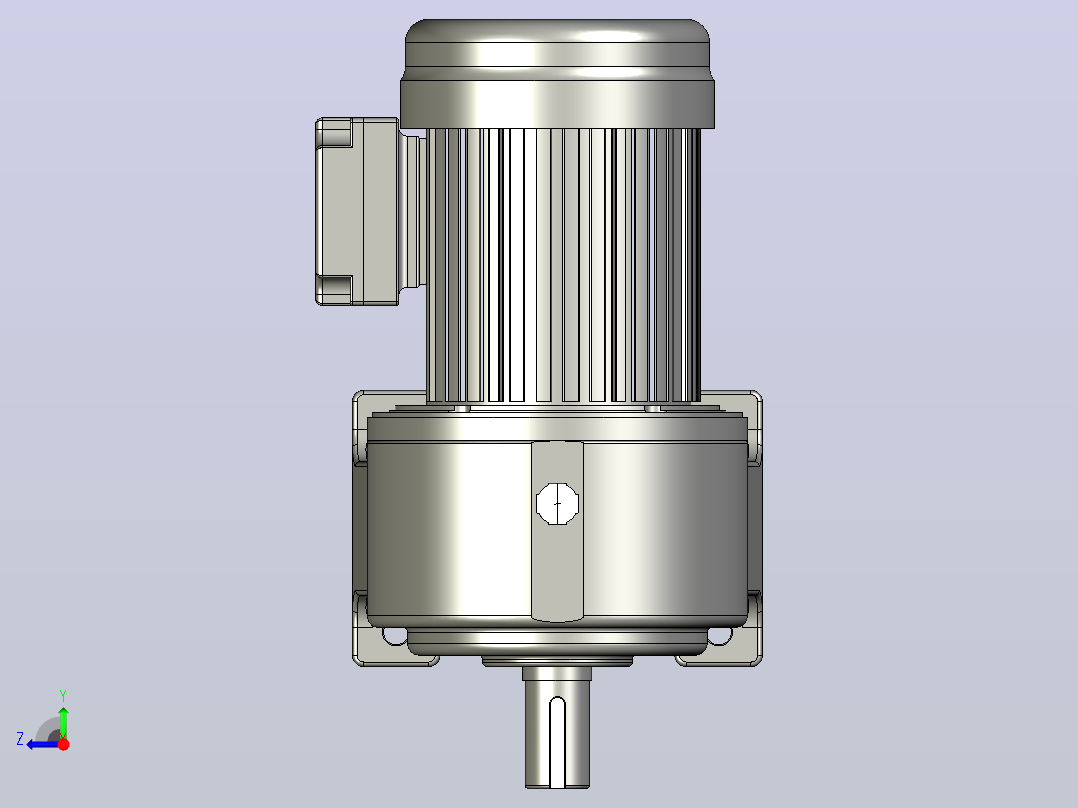 0.2KW-CH型卧式三相铝毂（刹车）马达减速机_CH28-200右视图