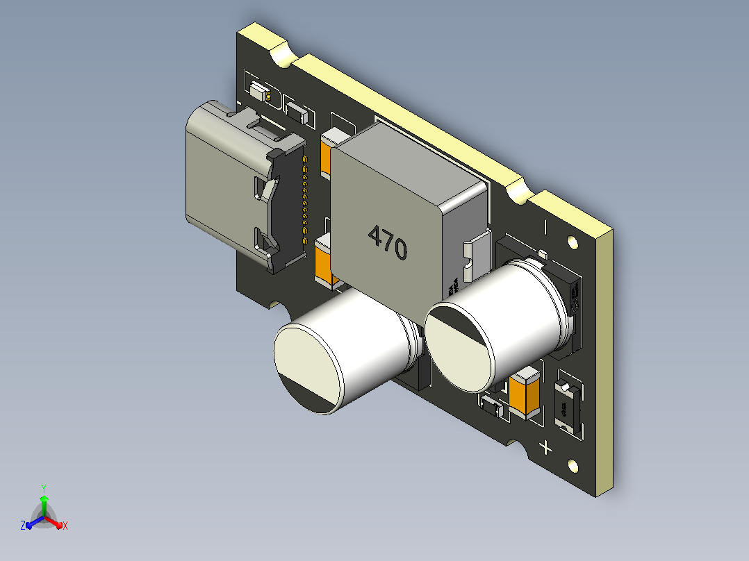 QC4.0 QC3.0 Type-C USB PD65W快速充电适配器模块主视图