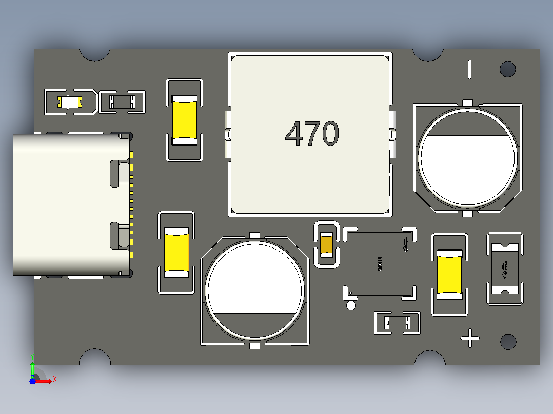 QC4.0 QC3.0 Type-C USB PD65W快速充电适配器模块前视图