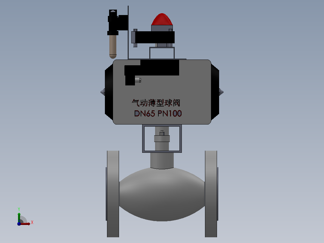 高压气动球阀 DN65 PN100前视图