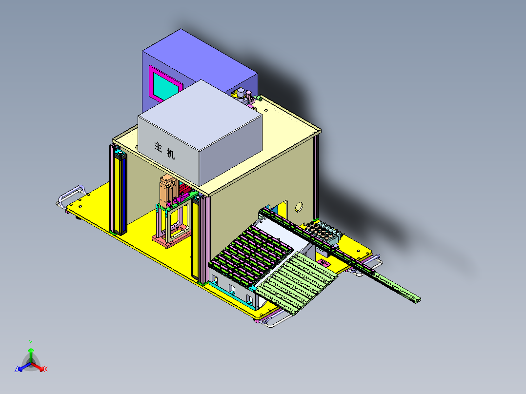 非标自动化USB测试机正等轴测图