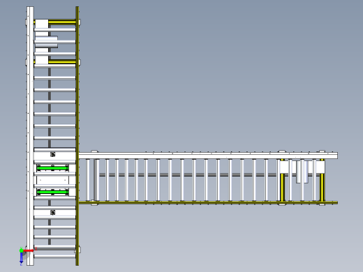 滚筒线体（带阻挡移载机构）3D模型俯视缩略图