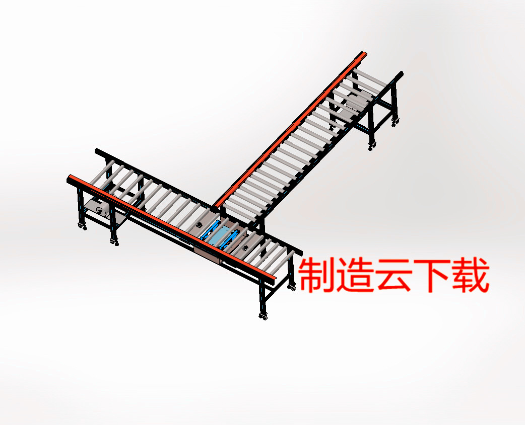 滚筒线体（带阻挡移载机构）3D模型