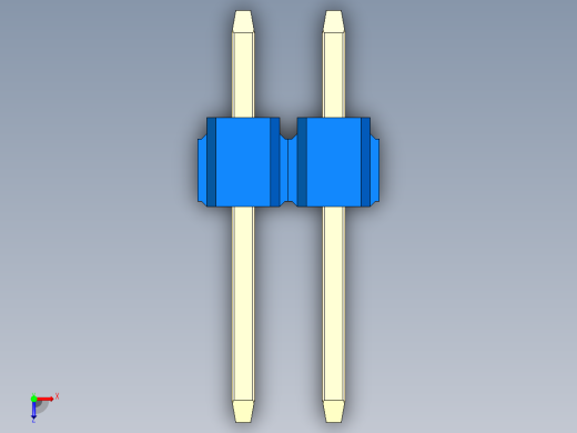 彩色公头100mil（2.54mm）系列-DS1021_blue_1x02p_100mil_Type1_rev1.0俯视缩略图