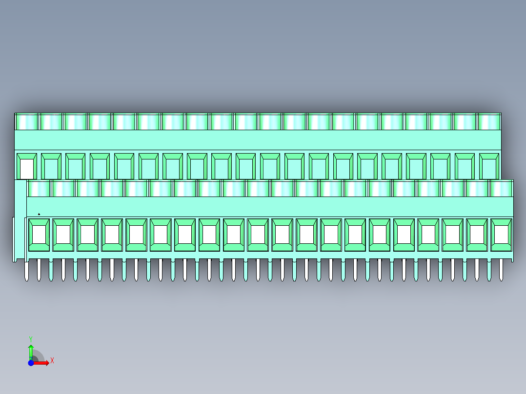 DEGSON DG636 系列 6.357.629.52mm 接线端子-DG636A-6.35-40P-14-00AH前视图
