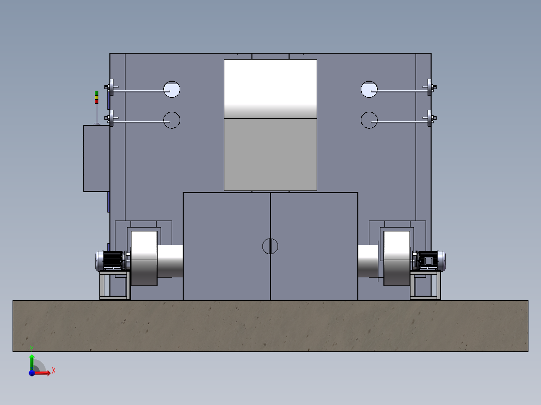 大型双开门燃气烤箱前视图
