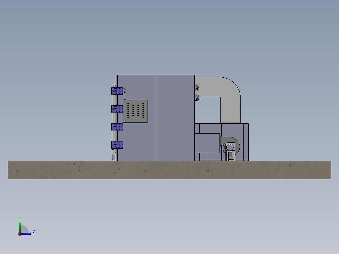 大型双开门燃气烤箱左视图