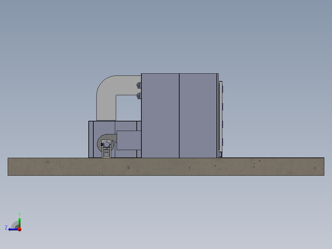 大型双开门燃气烤箱右视图