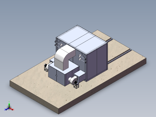 大型双开门燃气烤箱正等轴测缩略图